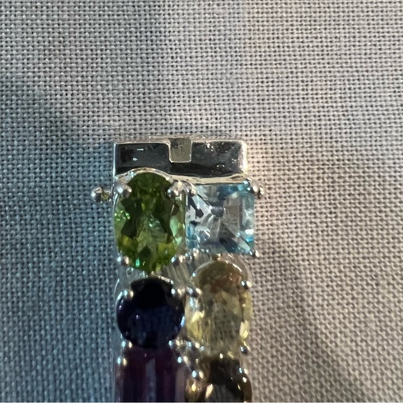 Sterling multi gemstone bracelet - Picture 5 of 8
